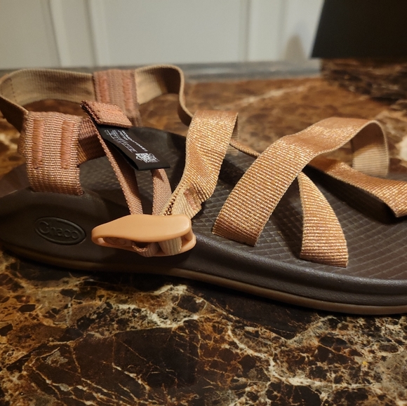 Chaco Rose Gold Metallic Z Cloud Sandals - Picture 9 of 9